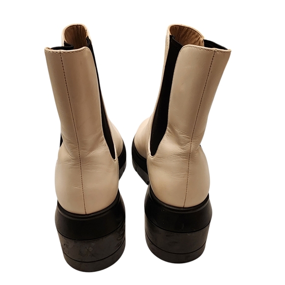 Stuart Weitzman Norah White Leather Chelsea Lug Boots 9C - Picture 4 of 14